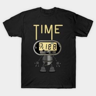 Time Illustration, Funny Surreal Steampunk Alarm Clock Robot T-Shirt